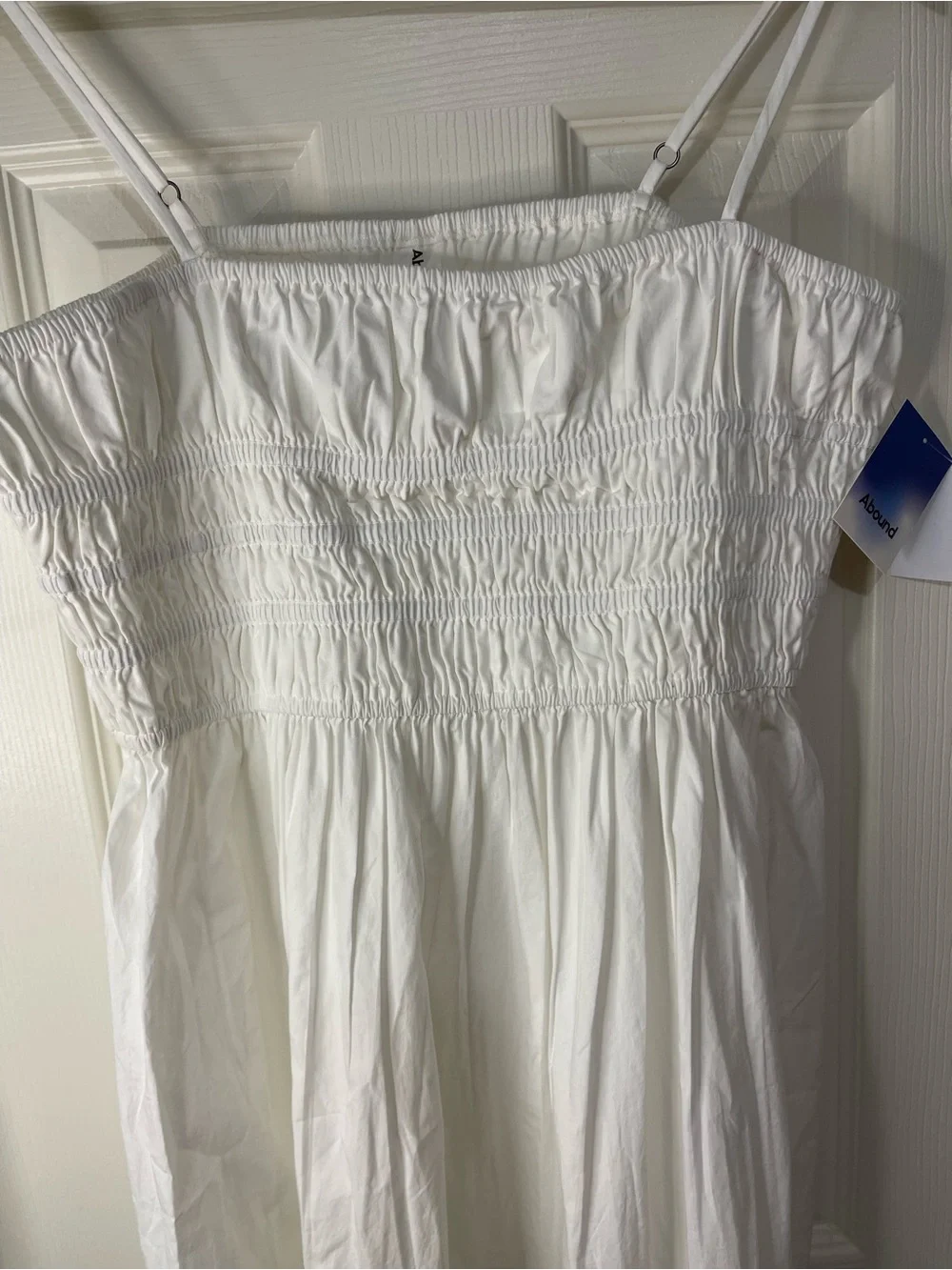 Abound White Smocked Bohemian Flowy Cami Midi Dress size X-Large NWT - Picture 3 of 6